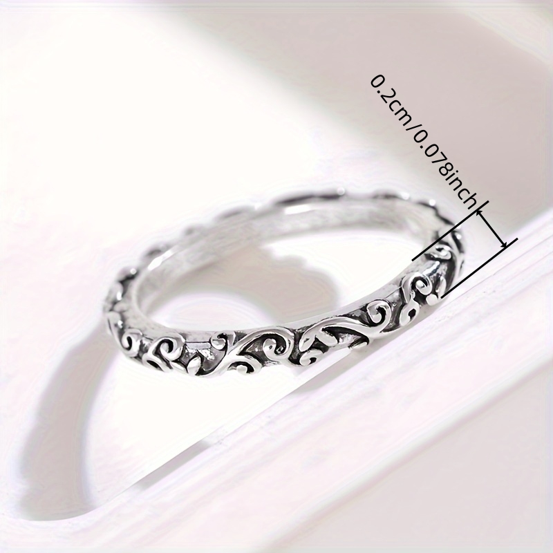 Women's Retro Carving Branches & Leaves Adjustable Ring, Bohemian Style